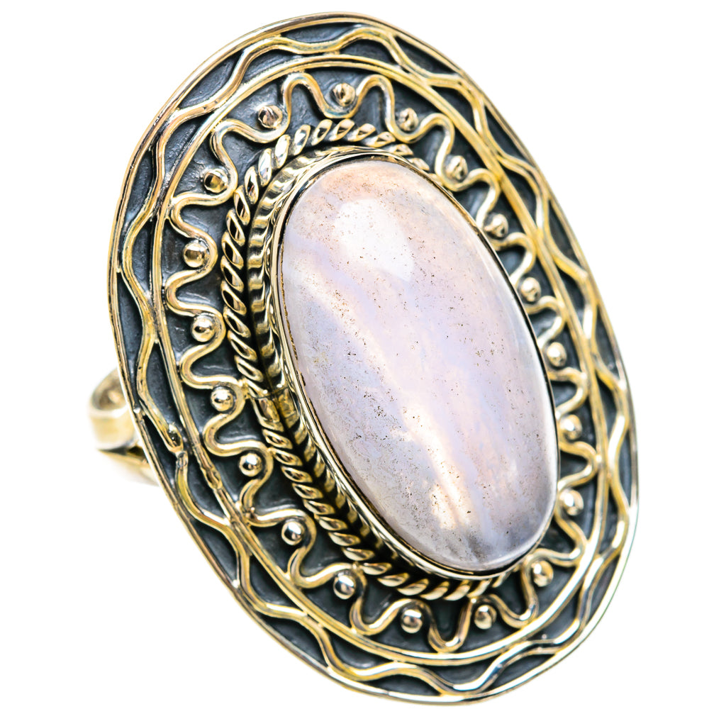 Blue Lace Agate Rings handcrafted by Ana Silver Co - RING81757