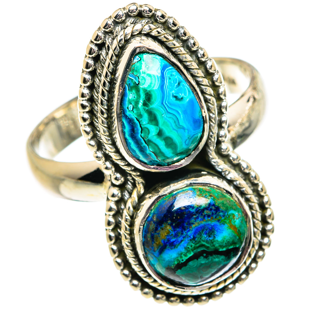 Malachite In Chrysocolla Rings handcrafted by Ana Silver Co - RING81800