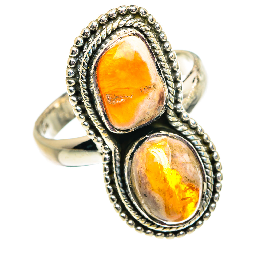 Mexican Fire Opal Rings handcrafted by Ana Silver Co - RING81801