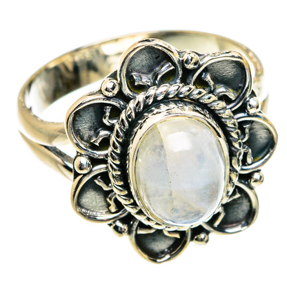 Rainbow Moonstone Rings handcrafted by Ana Silver Co - RING81836