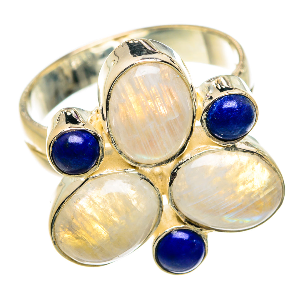 Rainbow Moonstone Rings handcrafted by Ana Silver Co - RING81837
