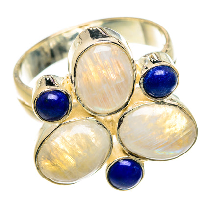 Rainbow Moonstone Rings handcrafted by Ana Silver Co - RING81837