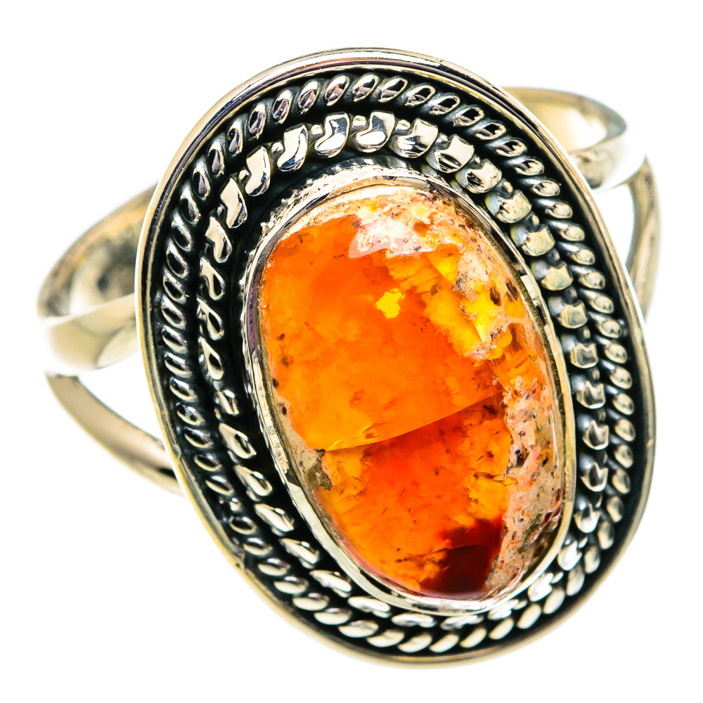 Mexican Fire Opal Rings handcrafted by Ana Silver Co - RING81839