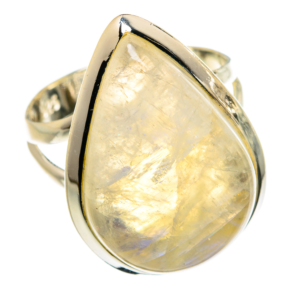 Rainbow Moonstone Rings handcrafted by Ana Silver Co - RING81873