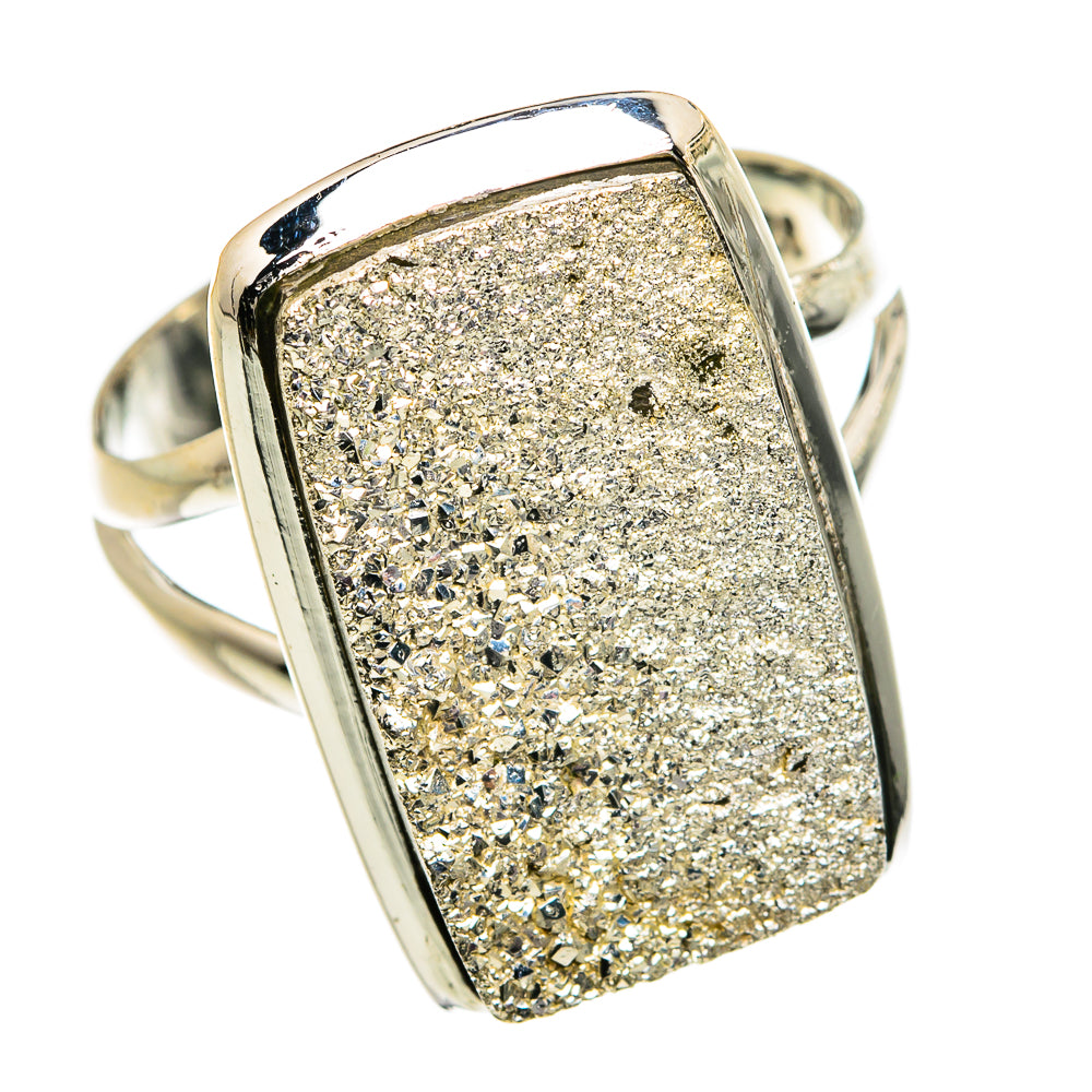Spectro Pyrite Druzy Rings handcrafted by Ana Silver Co - RING81902
