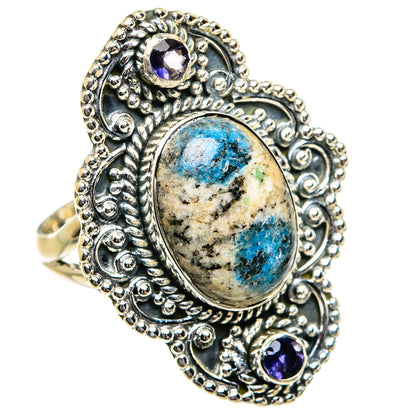 K2 Blue Azurite Rings handcrafted by Ana Silver Co - RING81998