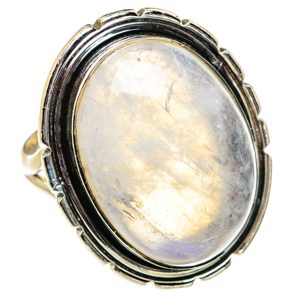 Rainbow Moonstone Rings handcrafted by Ana Silver Co - RING82021