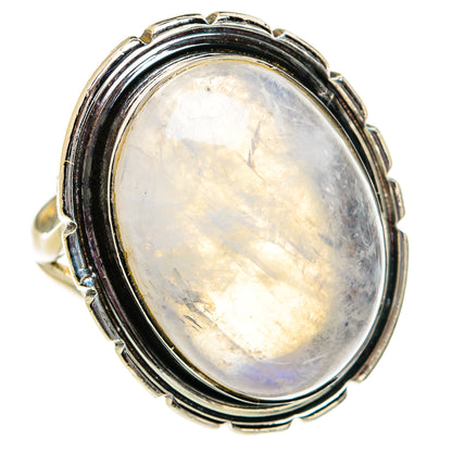 Rainbow Moonstone Rings handcrafted by Ana Silver Co - RING82021