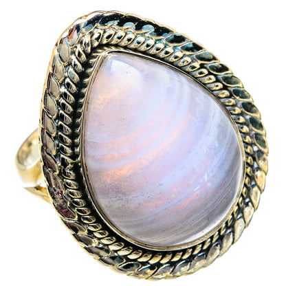Blue Lace Agate Rings handcrafted by Ana Silver Co - RING82025