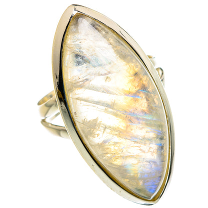 Rainbow Moonstone Rings handcrafted by Ana Silver Co - RING82052