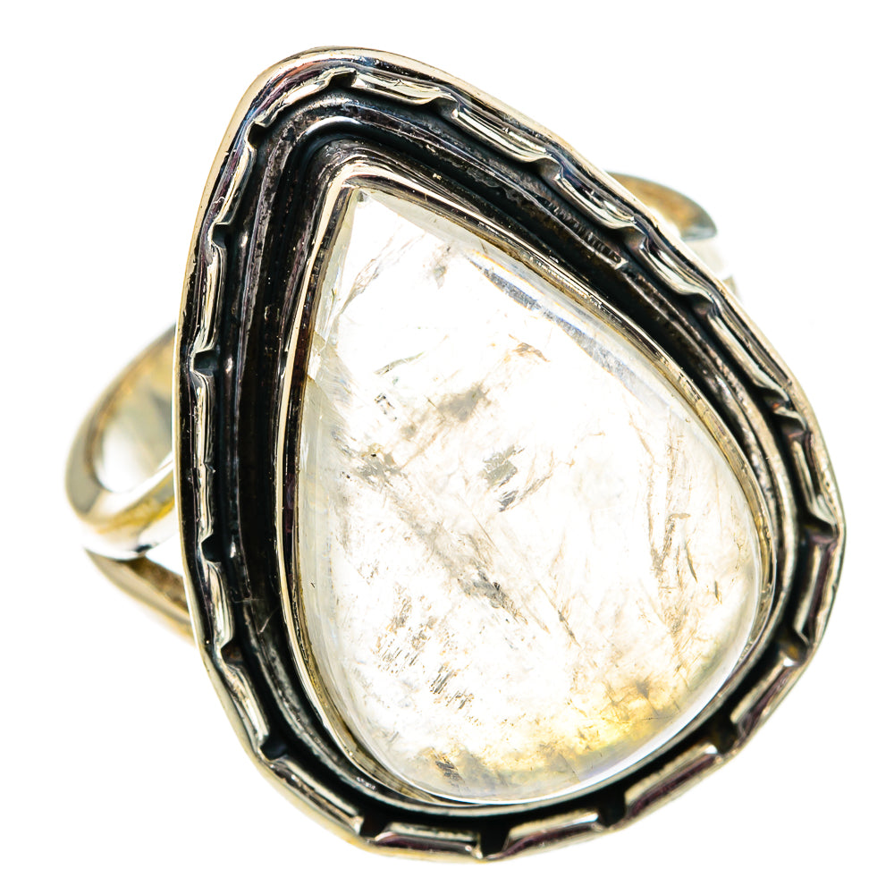 Rainbow Moonstone Rings handcrafted by Ana Silver Co - RING82053