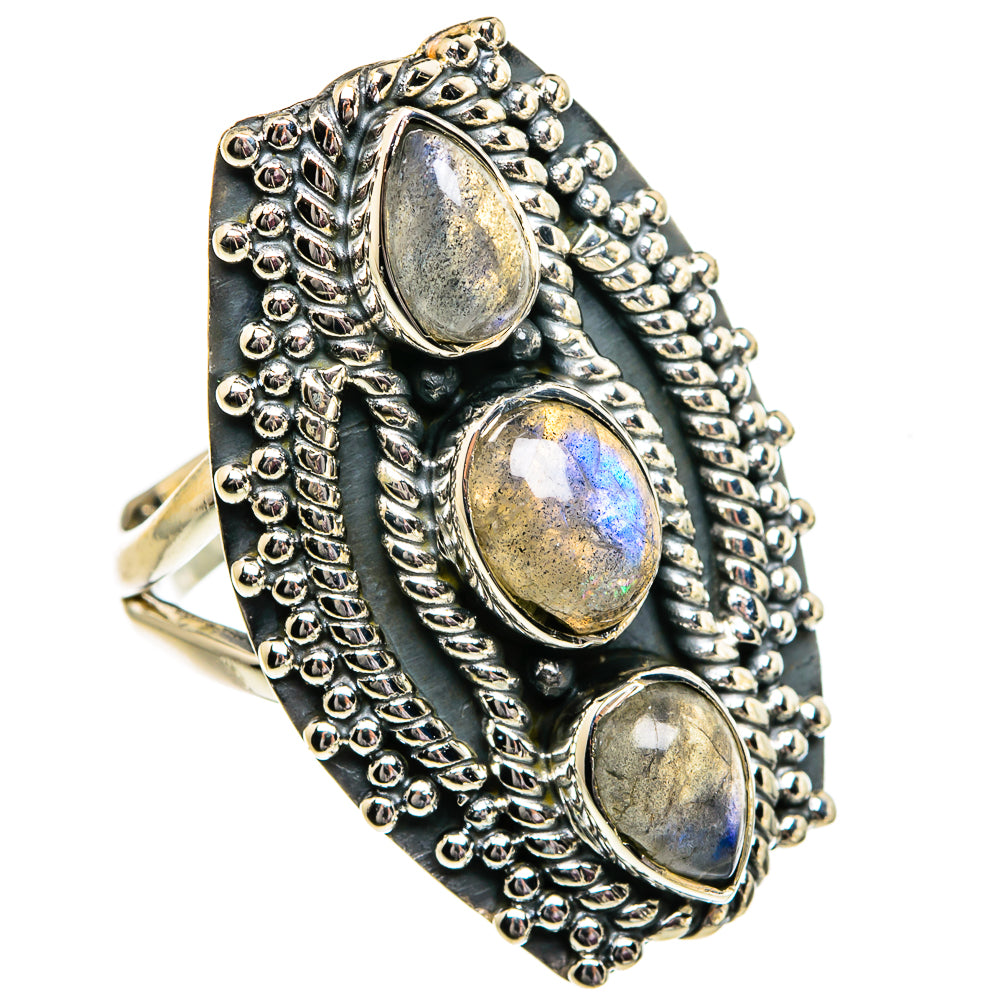 Labradorite Rings handcrafted by Ana Silver Co - RING82054