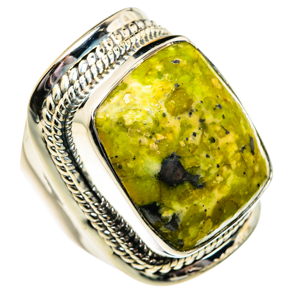African Green Opal Rings handcrafted by Ana Silver Co - RING82066
