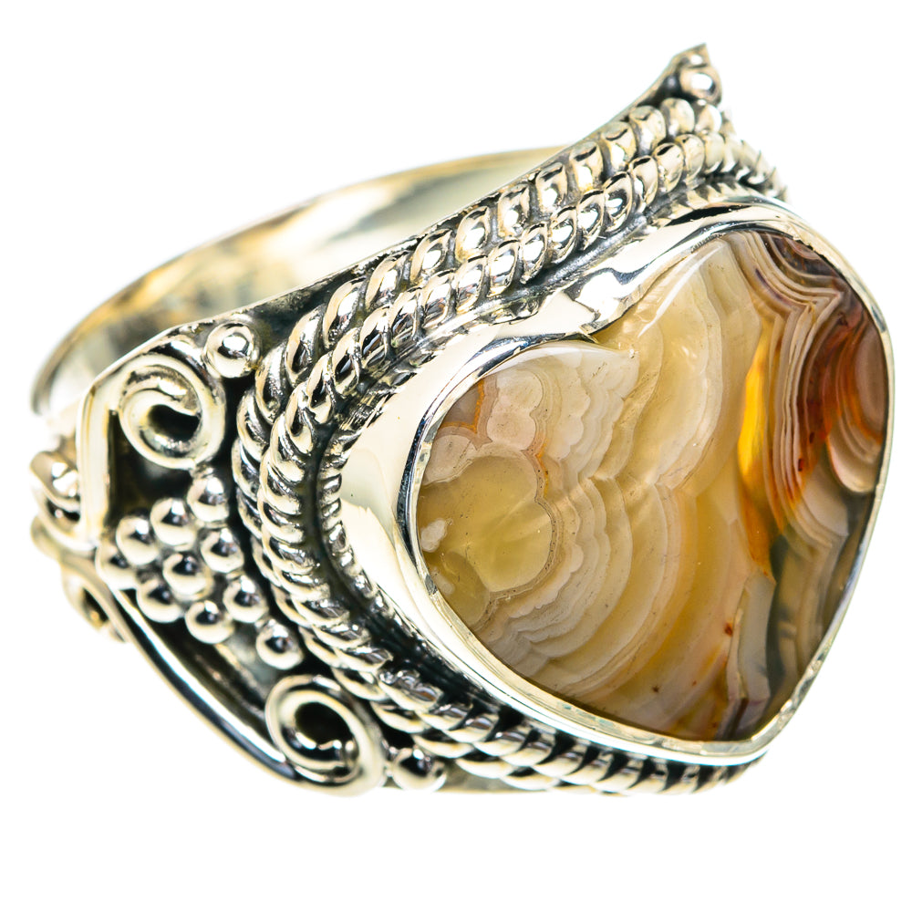 Laguna Lace Agate Rings handcrafted by Ana Silver Co - RING82081