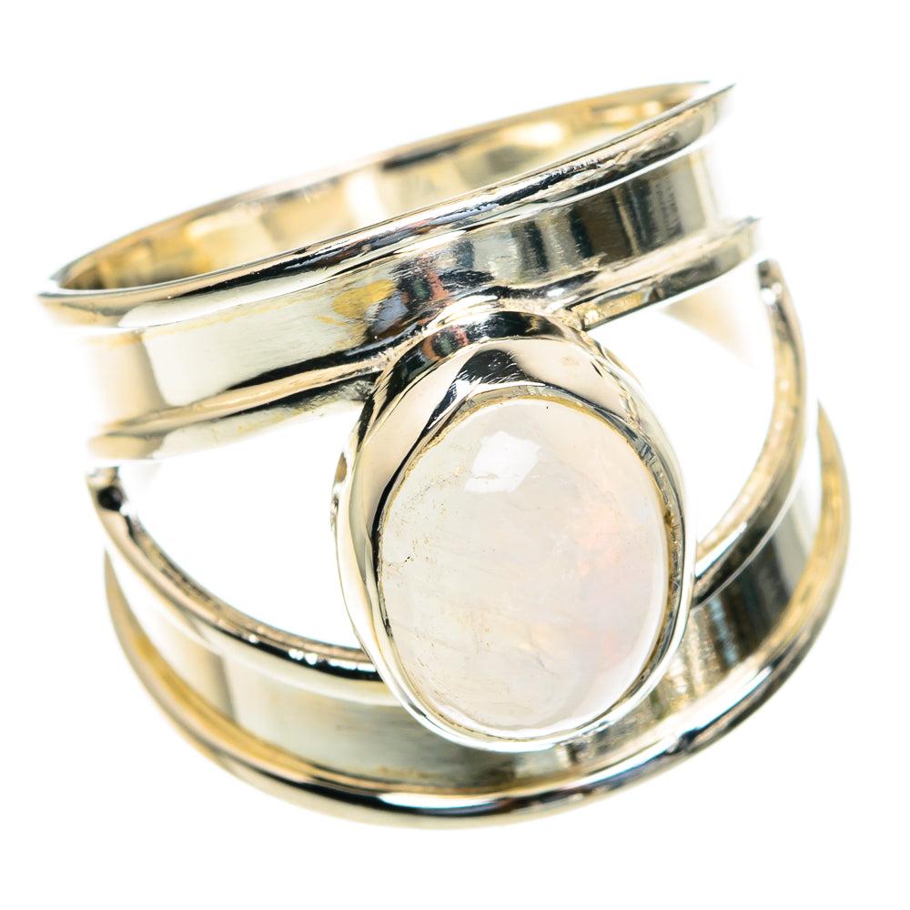 Rainbow Moonstone Rings handcrafted by Ana Silver Co - RING82096