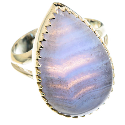 Blue Lace Agate Rings handcrafted by Ana Silver Co - RING82099