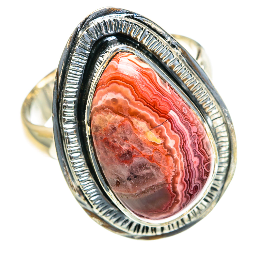 Crazy Lace Agate Rings handcrafted by Ana Silver Co - RING82124