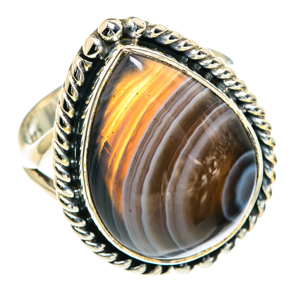 Botswana Agate Rings handcrafted by Ana Silver Co - RING82125