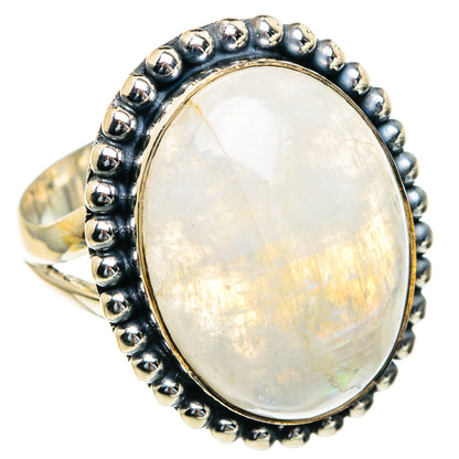 Rainbow Moonstone Rings handcrafted by Ana Silver Co - RING82137