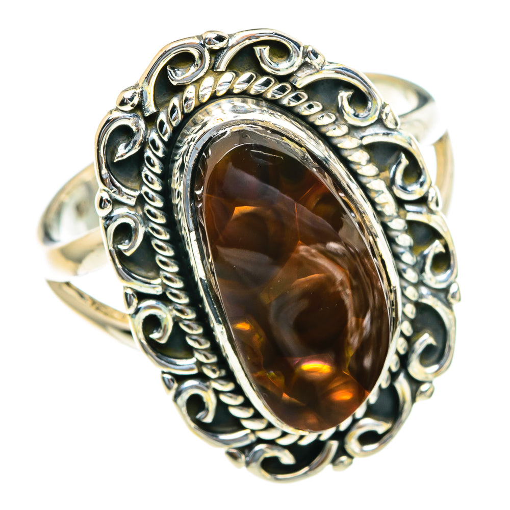 Mexican Fire Agate Rings handcrafted by Ana Silver Co - RING82158