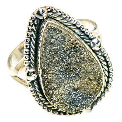 Spectro Pyrite Druzy Rings handcrafted by Ana Silver Co - RING82167 - Photo 2