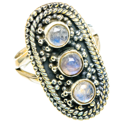 Rainbow Moonstone Rings handcrafted by Ana Silver Co - RING82170