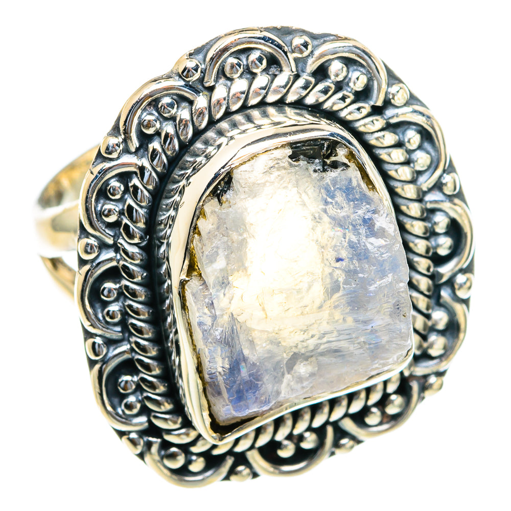 Rainbow Moonstone Rings handcrafted by Ana Silver Co - RING82171