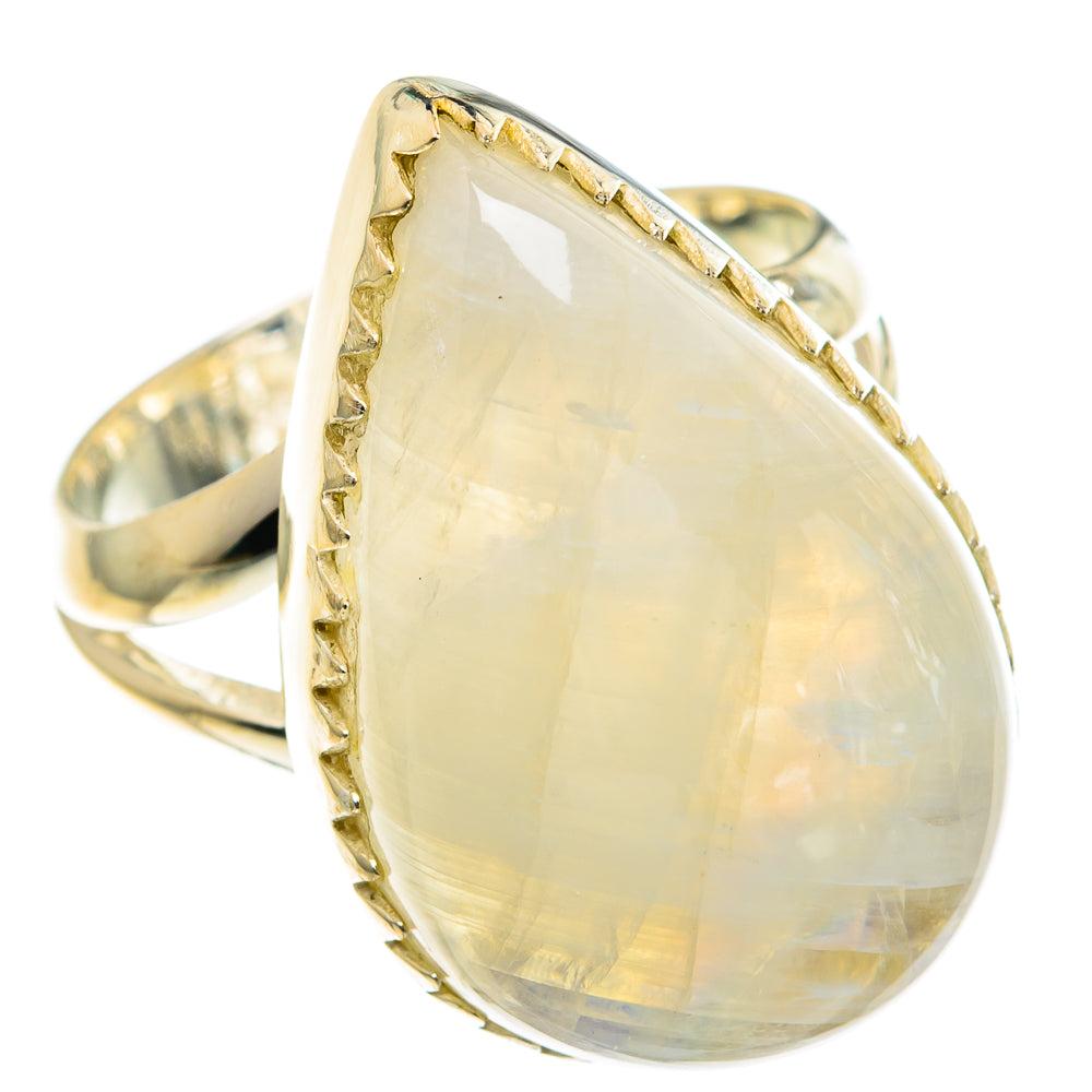 Rainbow Moonstone Rings handcrafted by Ana Silver Co - RING82172