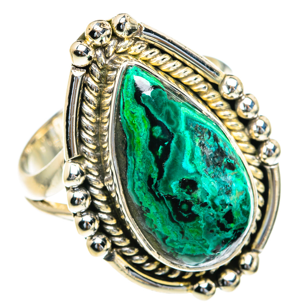 Malachite In Chrysocolla Rings handcrafted by Ana Silver Co - RING82202