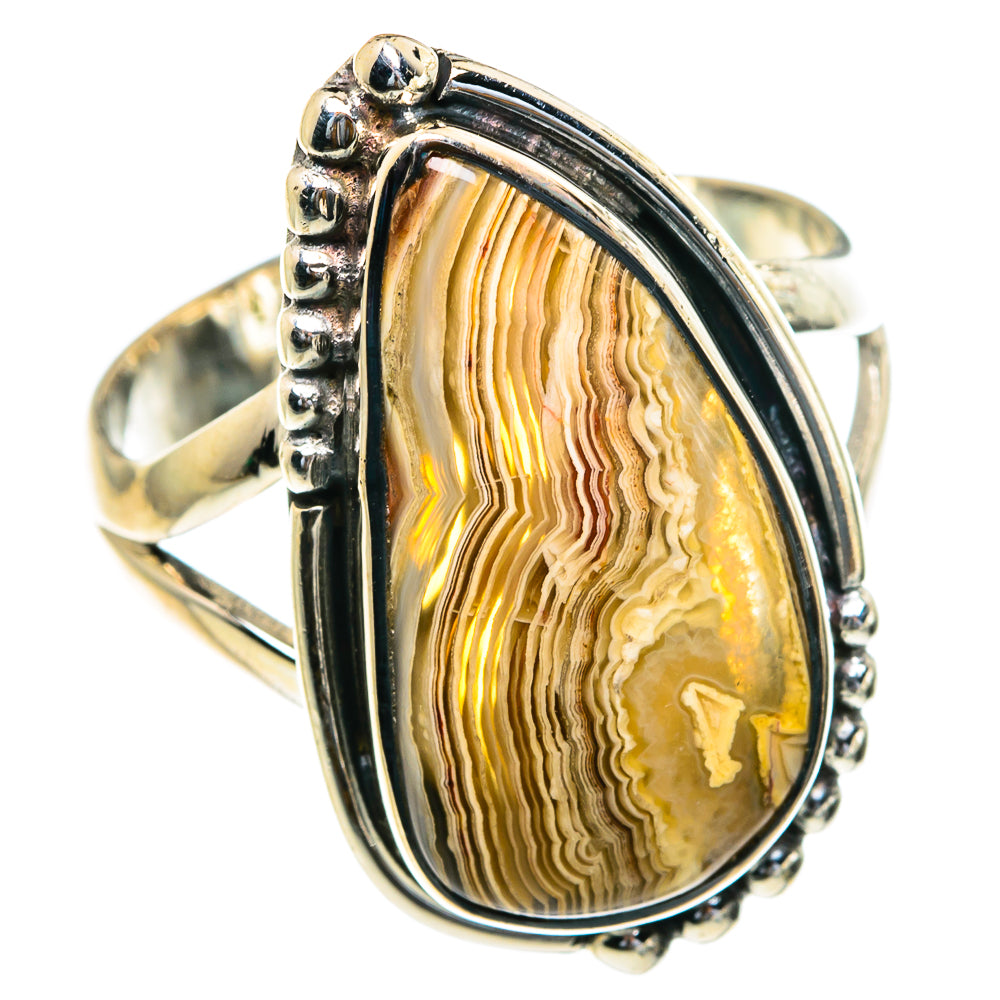 Laguna Lace Agate Rings handcrafted by Ana Silver Co - RING82208