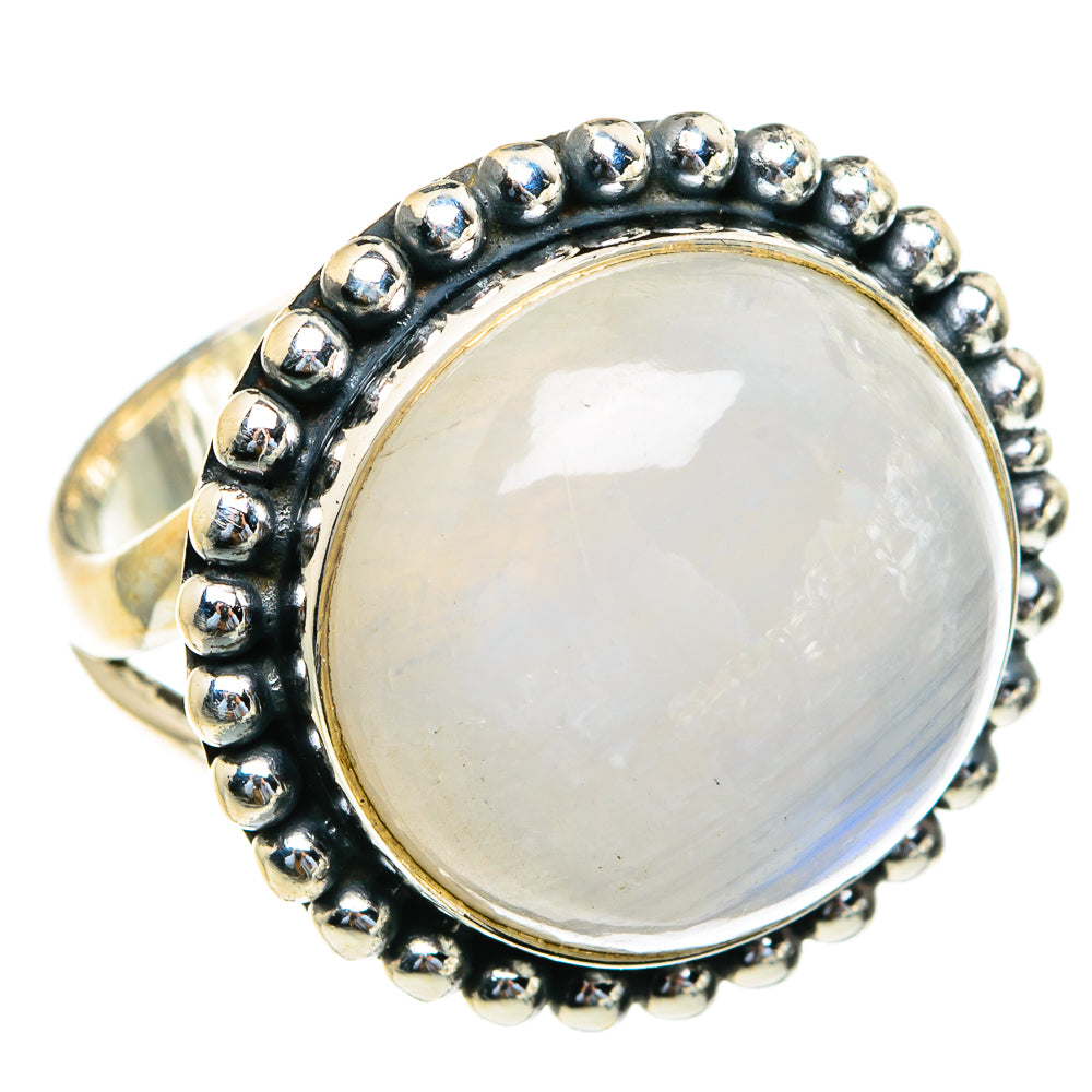 Rainbow Moonstone Rings handcrafted by Ana Silver Co - RING82219