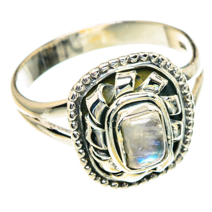 Rainbow Moonstone Rings handcrafted by Ana Silver Co - RING82221