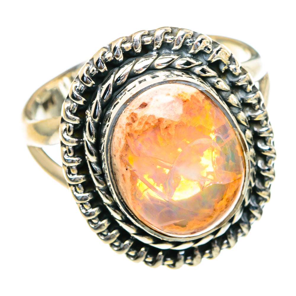 Mexican Fire Opal Rings handcrafted by Ana Silver Co - RING82226