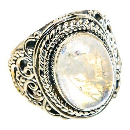 Rainbow Moonstone Rings handcrafted by Ana Silver Co - RING82254