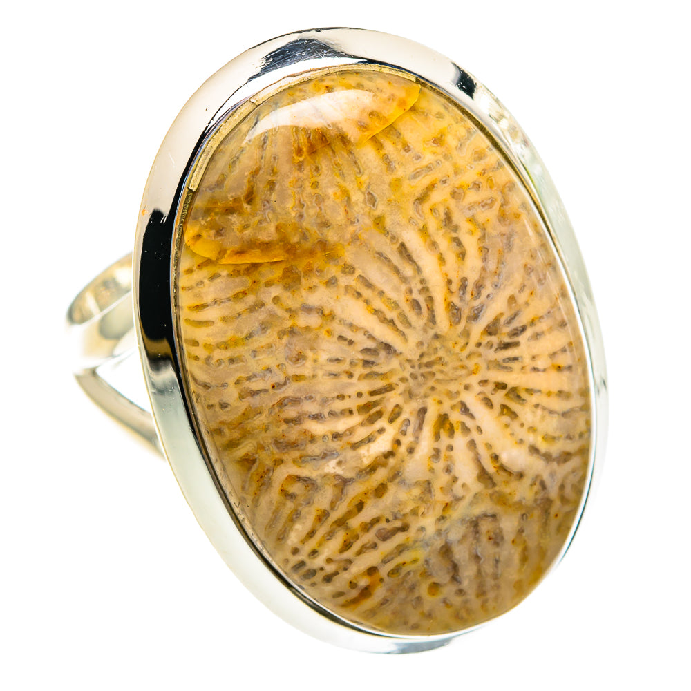 Fossil Coral Rings handcrafted by Ana Silver Co - RING82292