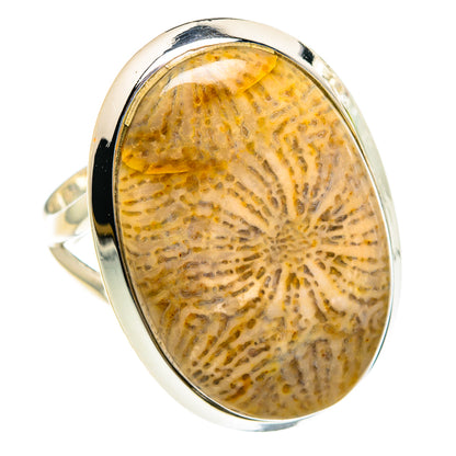 Fossil Coral Rings handcrafted by Ana Silver Co - RING82292