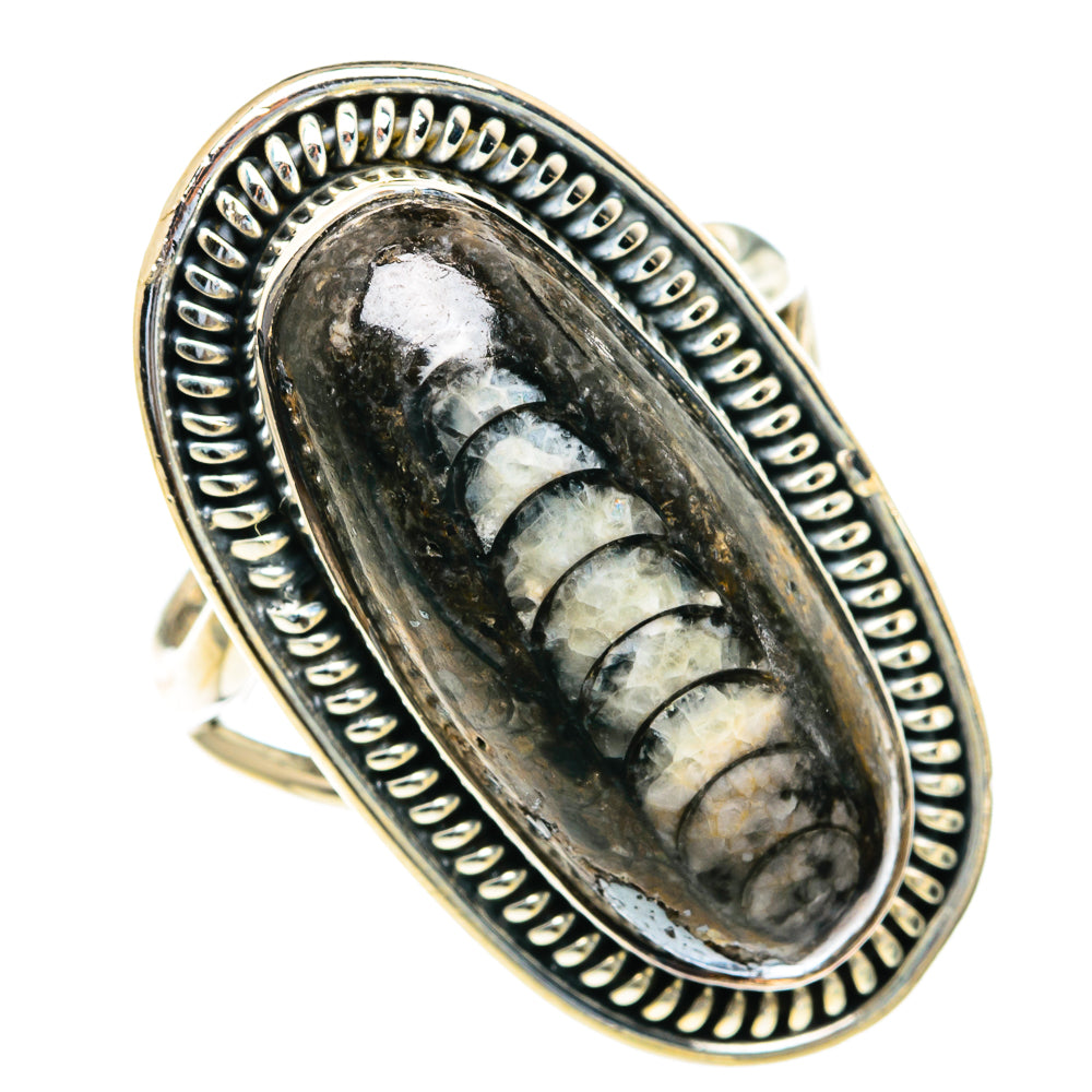 Orthoceras Fossil Rings handcrafted by Ana Silver Co - RING82298