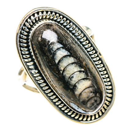 Orthoceras Fossil Rings handcrafted by Ana Silver Co - RING82298