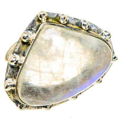 Rainbow Moonstone Rings handcrafted by Ana Silver Co - RING82307