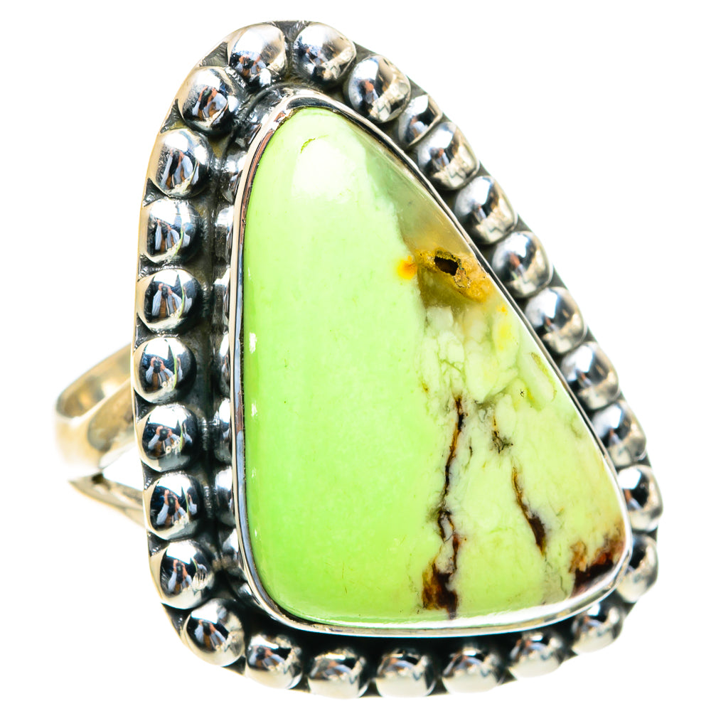 Lemon Chrysoprase Rings handcrafted by Ana Silver Co - RING82325
