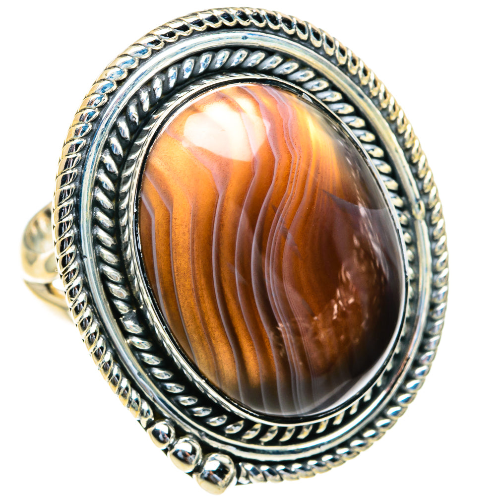 Botswana Agate Rings handcrafted by Ana Silver Co - RING82335