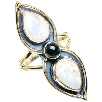 Rainbow Moonstone Rings handcrafted by Ana Silver Co - RING82345