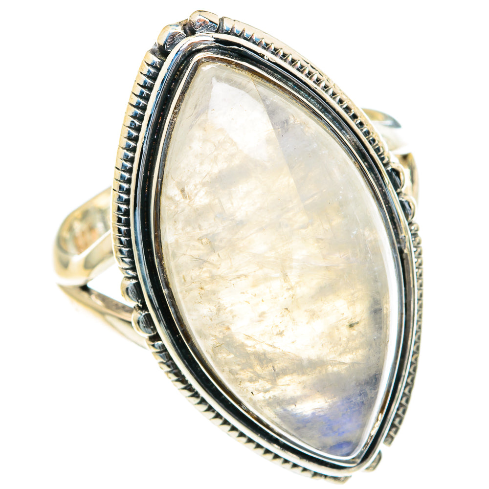 Rainbow Moonstone Rings handcrafted by Ana Silver Co - RING82348