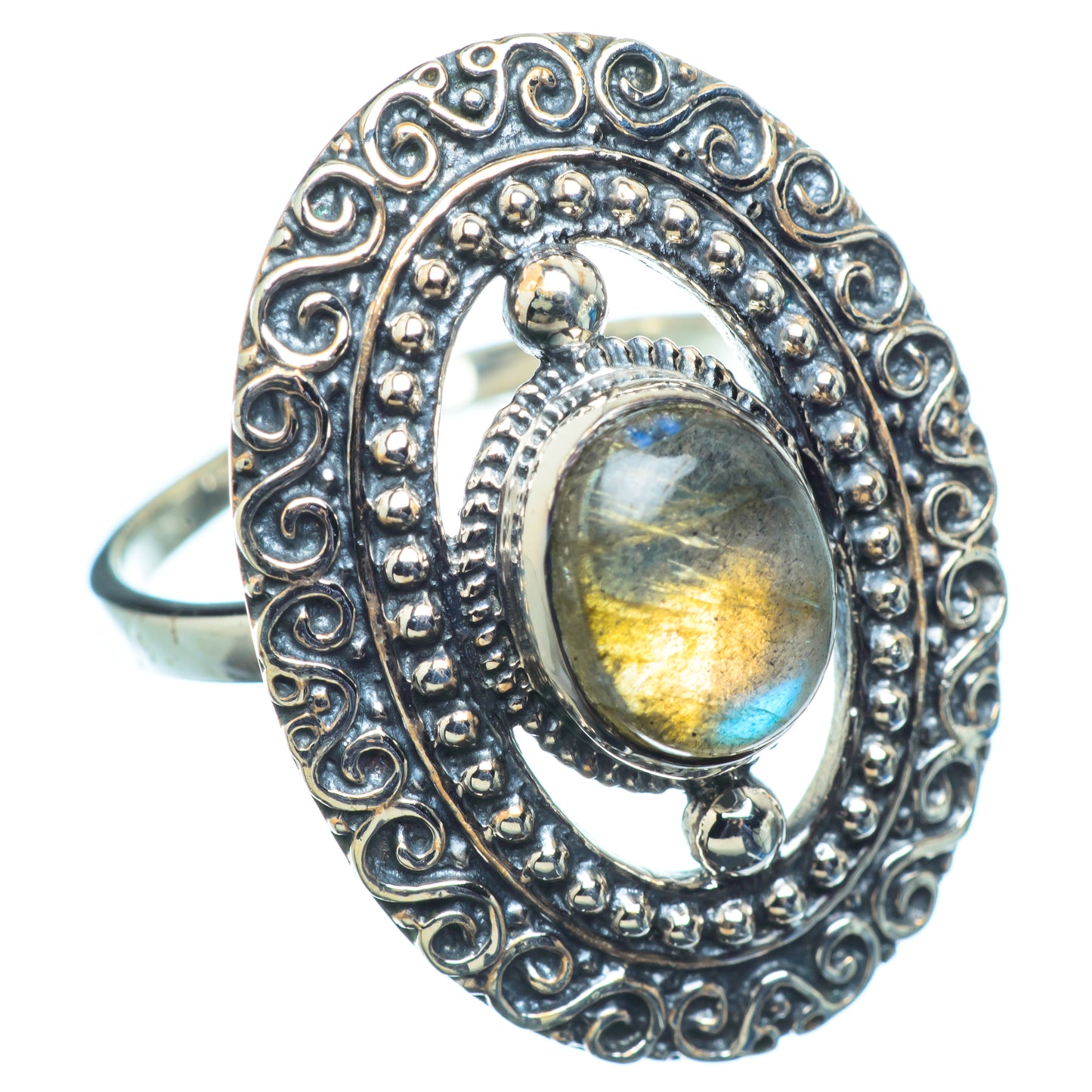 Labradorite Rings handcrafted by Ana Silver Co - RING8236
