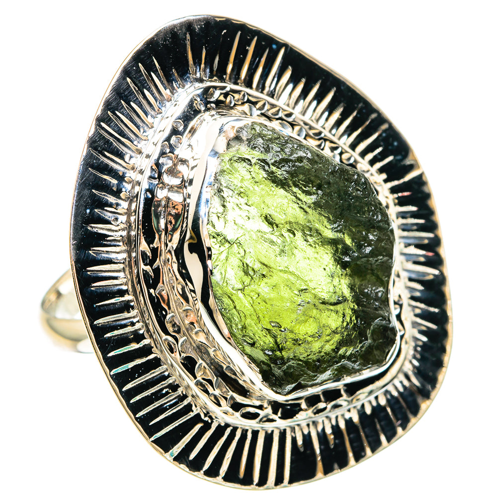 Czech Moldavite Rings handcrafted by Ana Silver Co - RING82377