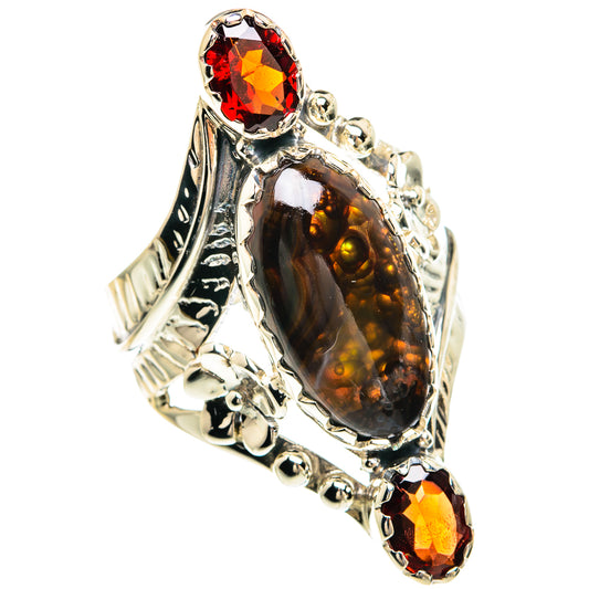 Mexican Fire Agate Rings handcrafted by Ana Silver Co - RING82379