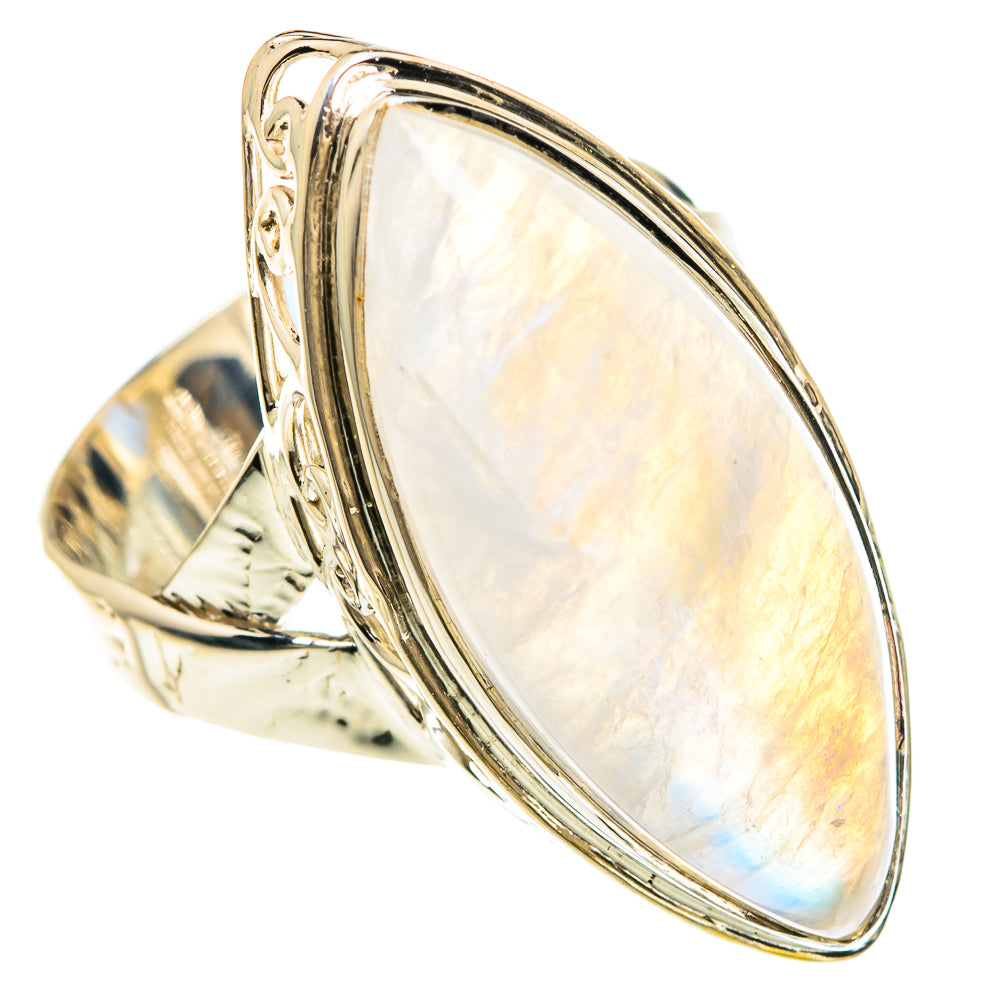 Rainbow Moonstone Rings handcrafted by Ana Silver Co - RING82408