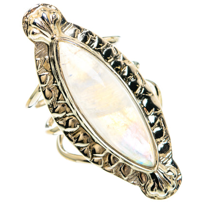 Rainbow Moonstone Rings handcrafted by Ana Silver Co - RING82410