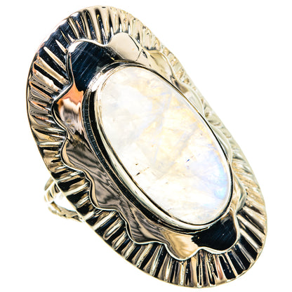 Rainbow Moonstone Rings handcrafted by Ana Silver Co - RING82426
