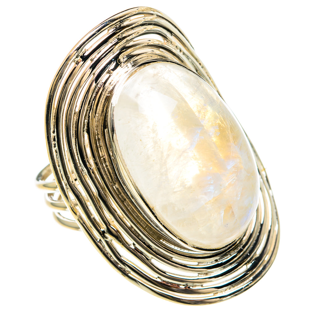 Rainbow Moonstone Rings handcrafted by Ana Silver Co - RING82427